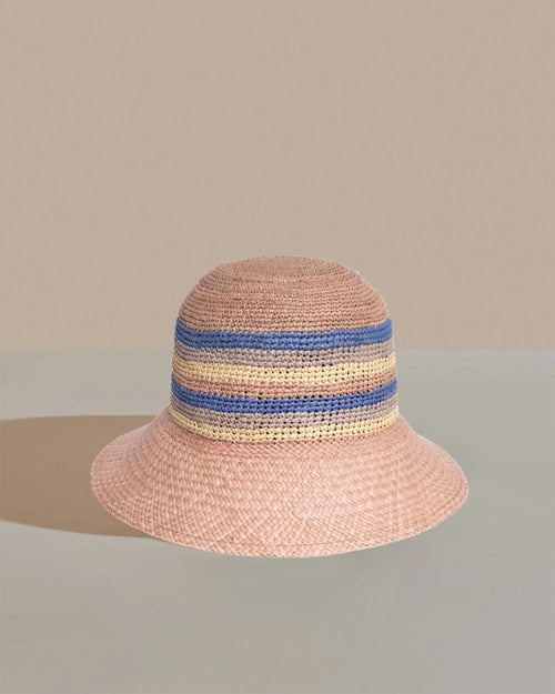 CLEMENCE Panama Crochet Blue Yellow