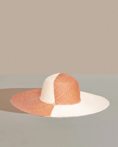 GRANDE CAPELINE Panama Bicolour Caramel Naturel