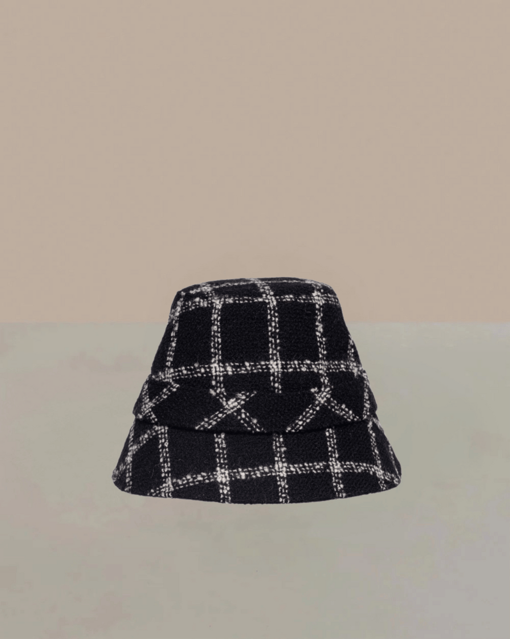 Noodle Wool Black Tartan Crepe