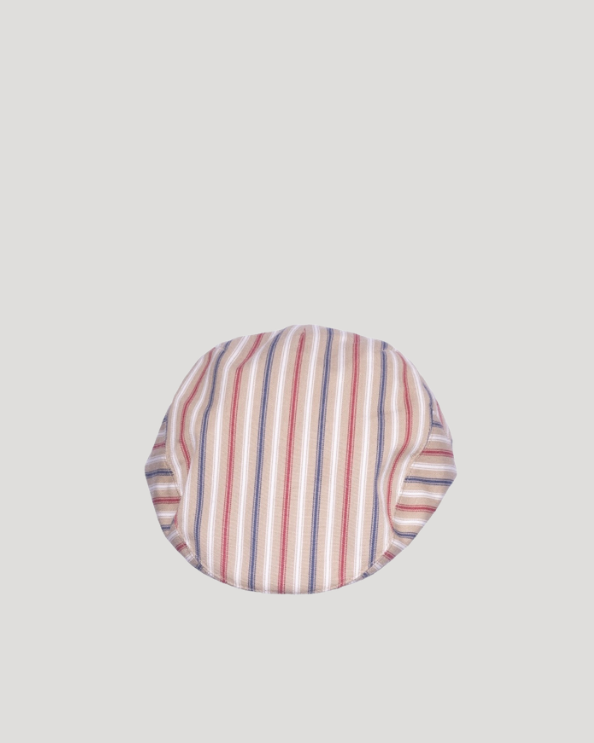 Fitted Cap Cotton Britannia Stripes – Anthony Peto – cotton flat cap in multicolour ticking