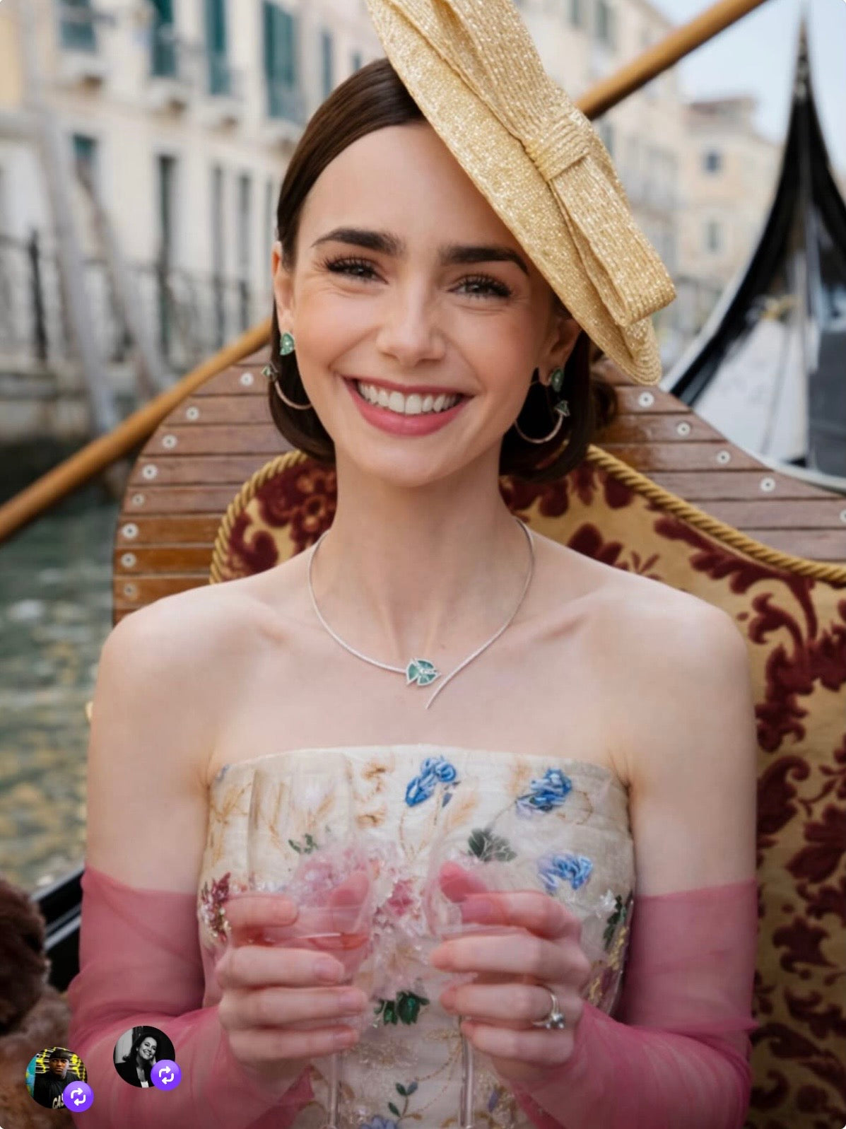 The Mini Athena straw disc hat by Anthony Peto, as seen in season five of Emily in Paris