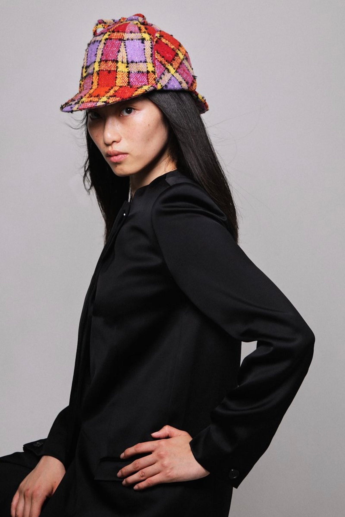 orange-lilac-checks — porté femme