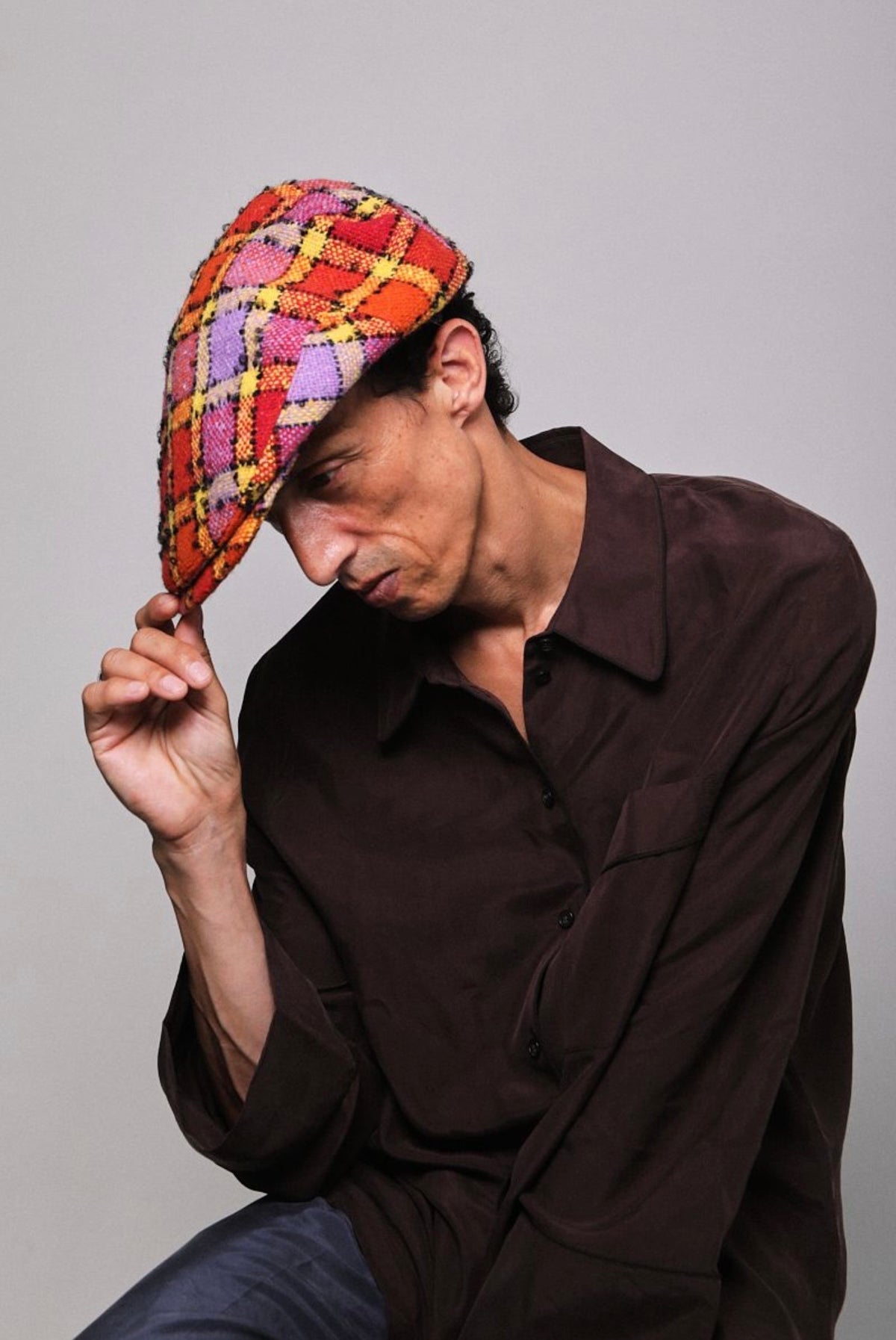 orange-lilac-checks — porté homme