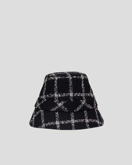 Noodle Wool Black Tartan Crepe