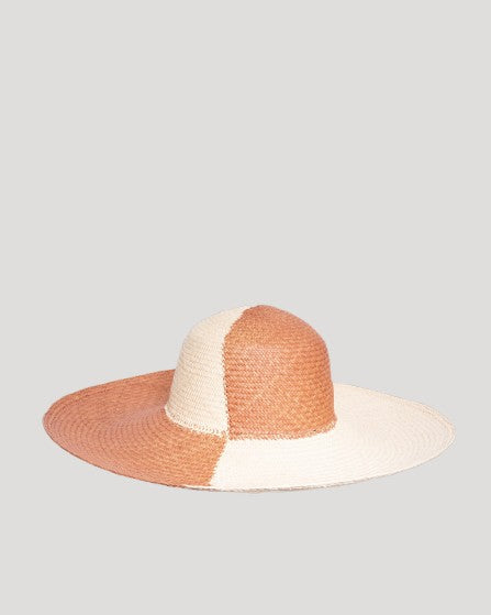 GRANDE CAPELINE Panama Bicolour Caramel Naturel